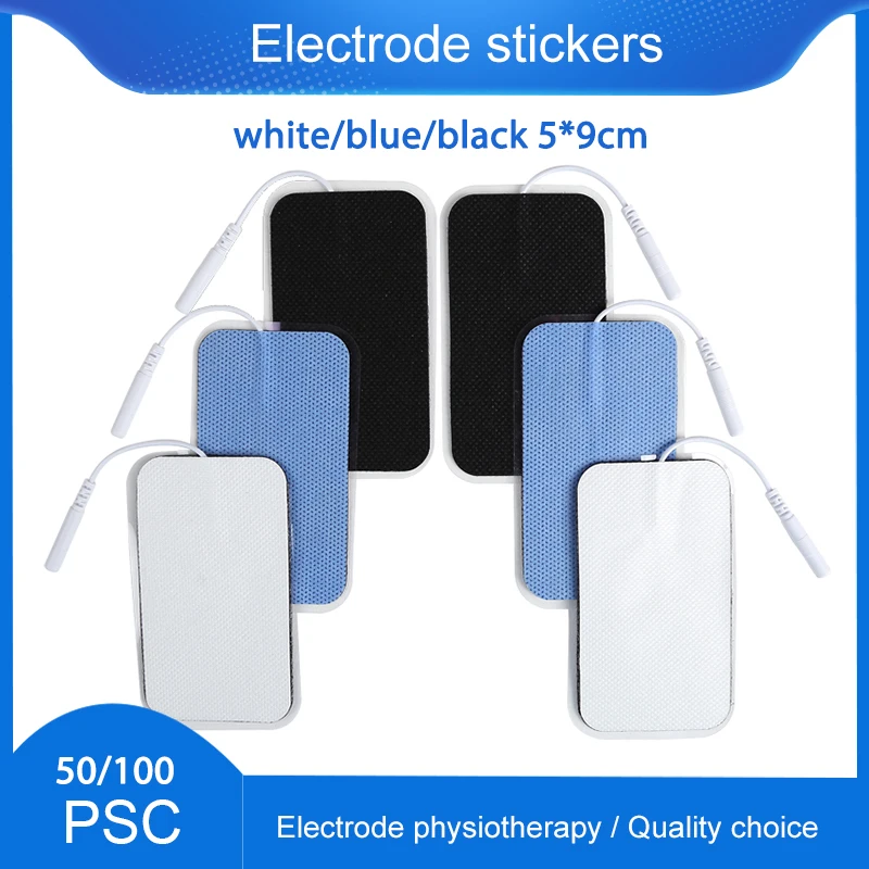 

50/100pcs TENS EMS Electrode Pads Self High Quality Nerve Stimulator Silicone Gel Electrodes Physiotherapy Massager 2mm Plug