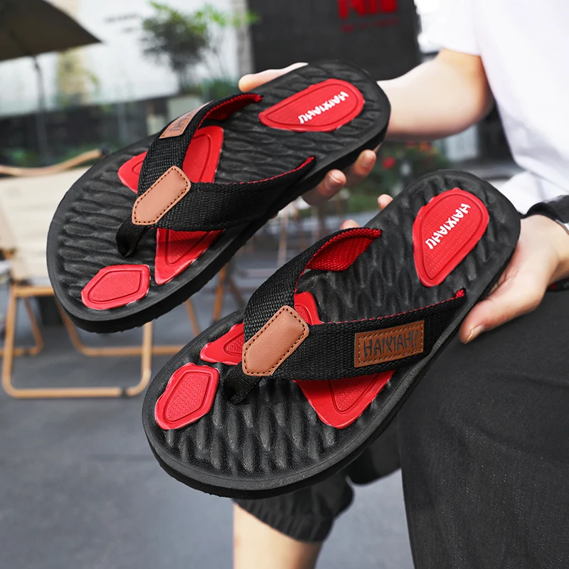 Men's Flip Flops Men Flip Flops Summer Beach Fashion Breathable Casual Beach Slippers Outdoor Shoes