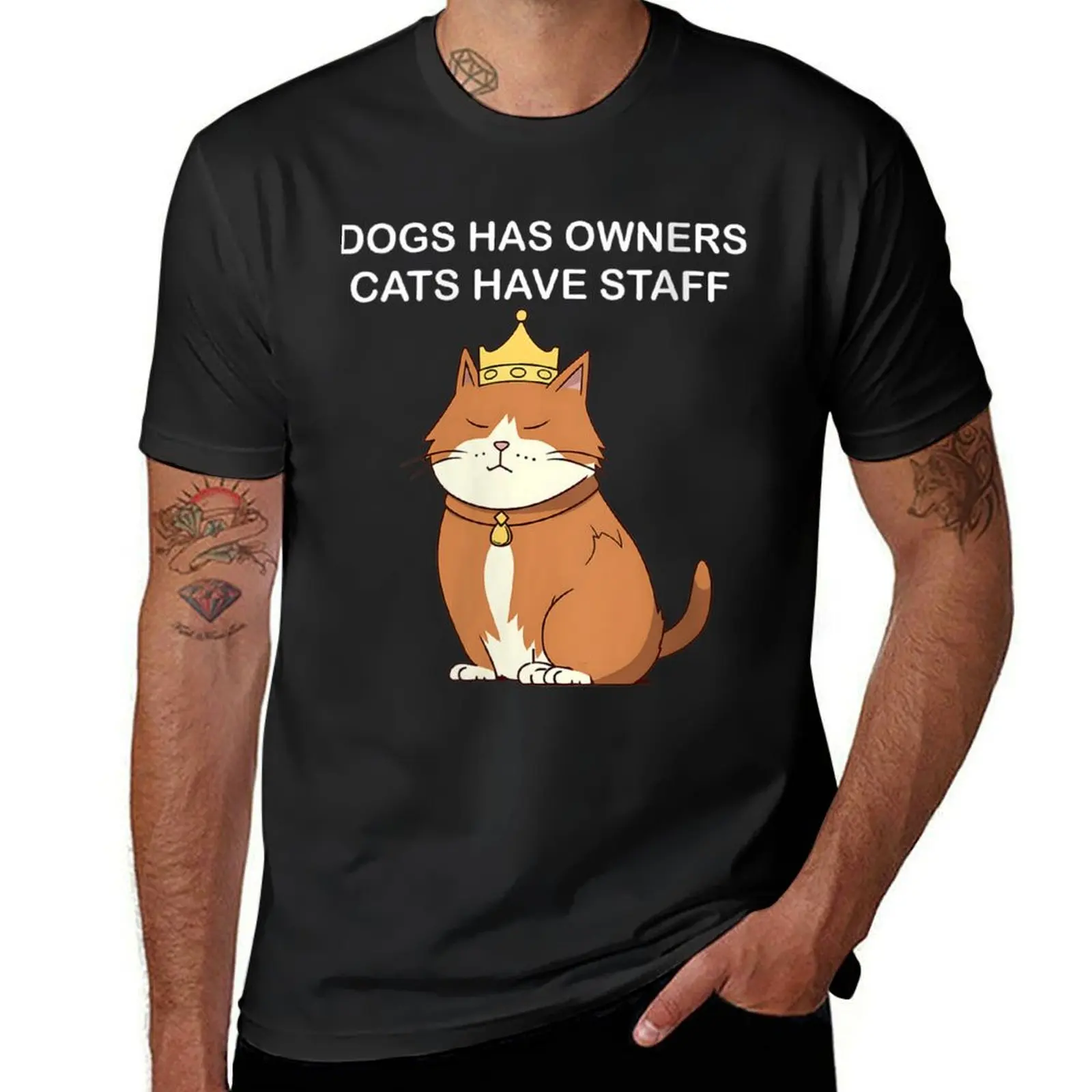 

Womens Cats Have Staff T-Shirt - Funny Cat Shirts for Cat DadMom T-Shirt T-Shirt blacks summer clothes men workout shirt
