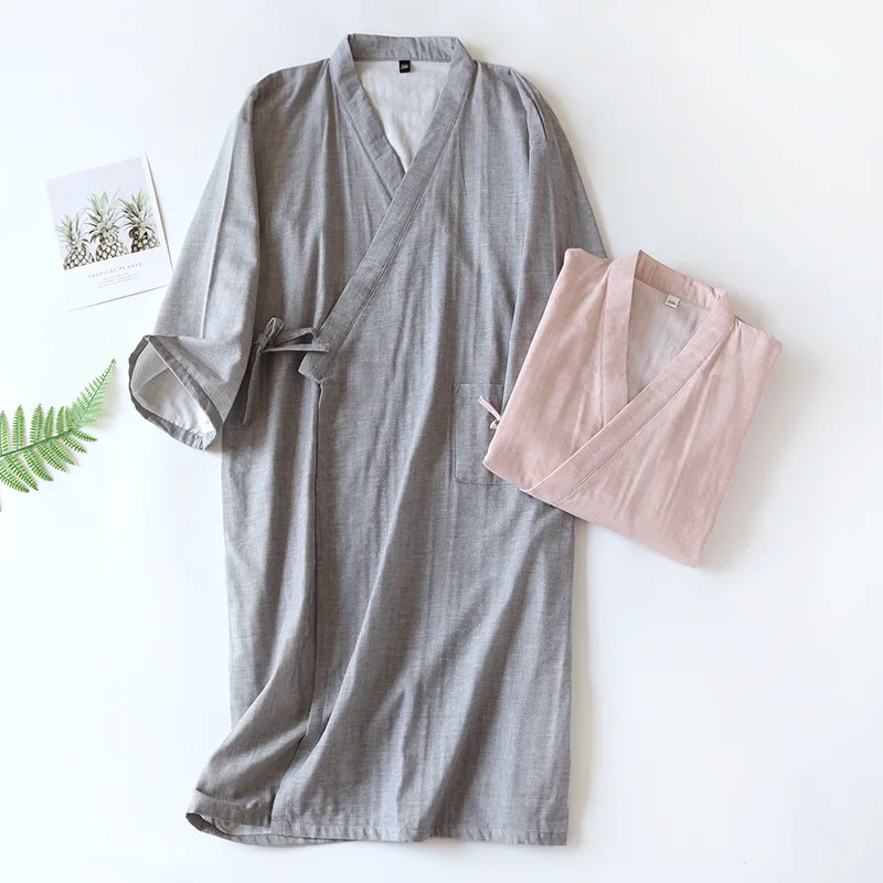 2024-Japanese-Spring-and-Summer-New-Couple-Kimono-Robe-100-Cotton ...