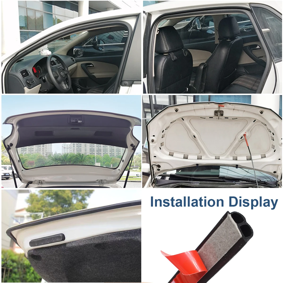 5Meters Car Door Seal Strips Sticker B Shape Weatherstrip Rubber Seals Sound Insulation Sealing Auto Interior Accessories DIY