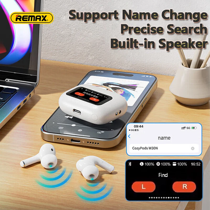 Remax-Touch-Control-Wireless-Earphones-Bluetooth-5-4-TWS-Earbuds-Noise ...