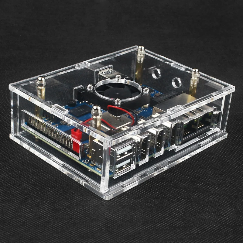 Orange Pi 5 Plus Acrylic Case Transparent Enclouse Clear Box Optional Copper Alu
