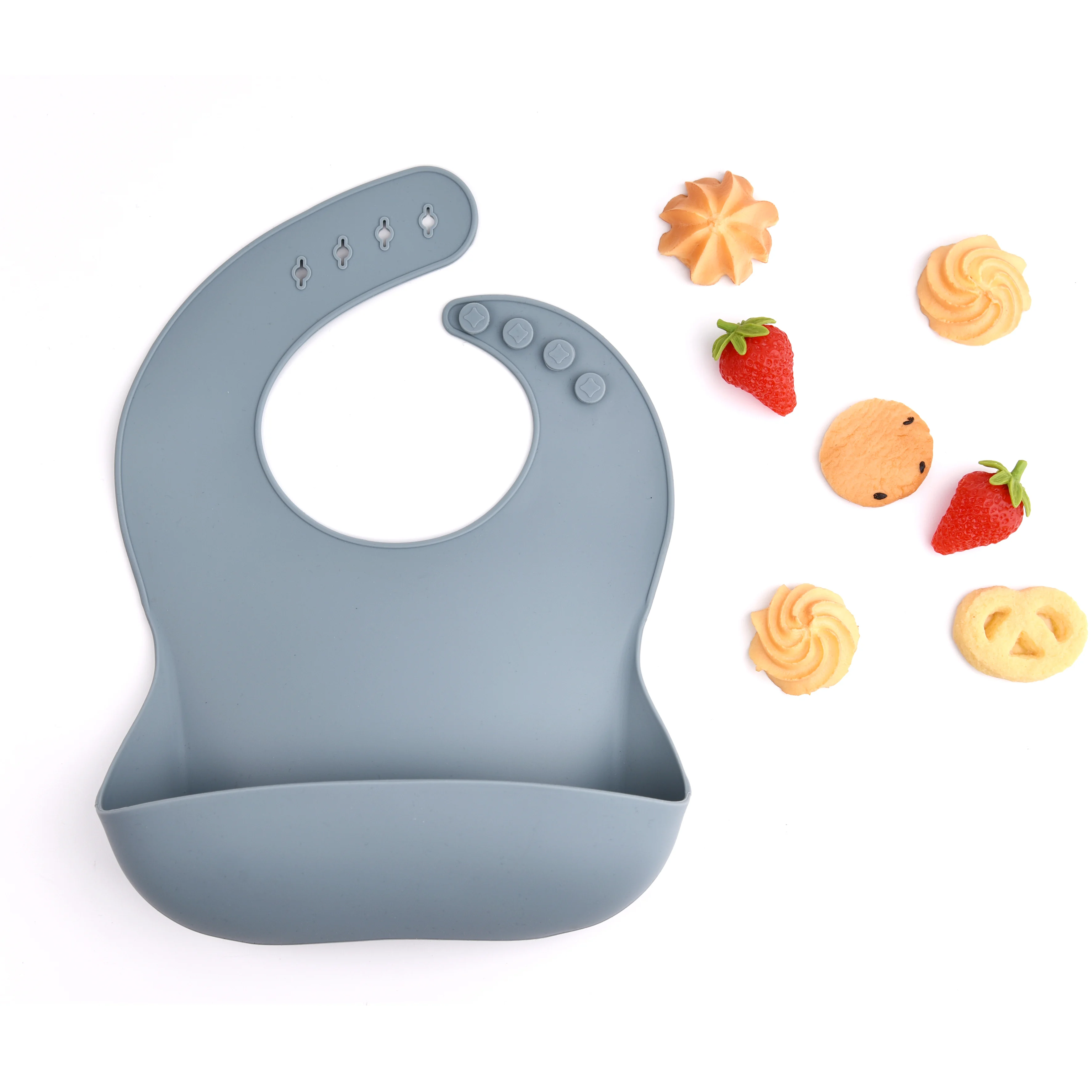 Food Grade Soft Waterproof Silicone Baby Bib Food Catcher