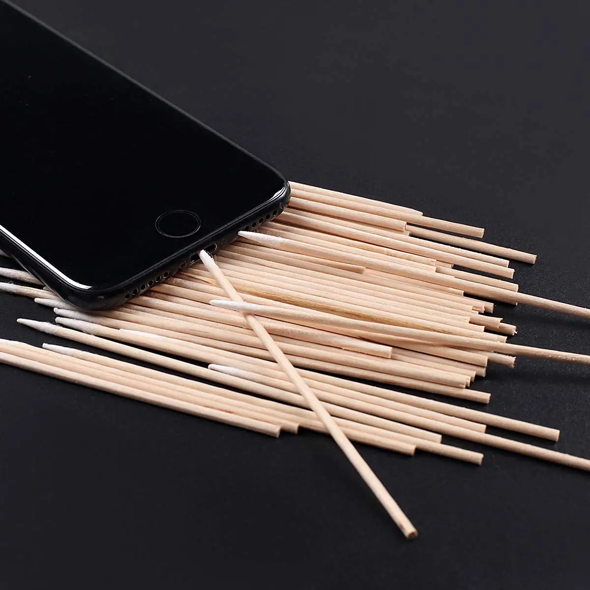 100/200/300Pcs Long Cotton Swabs with Wooden Handles Cotton Tipped Applicator Cleaning with Wood Handle for Oil Makeup