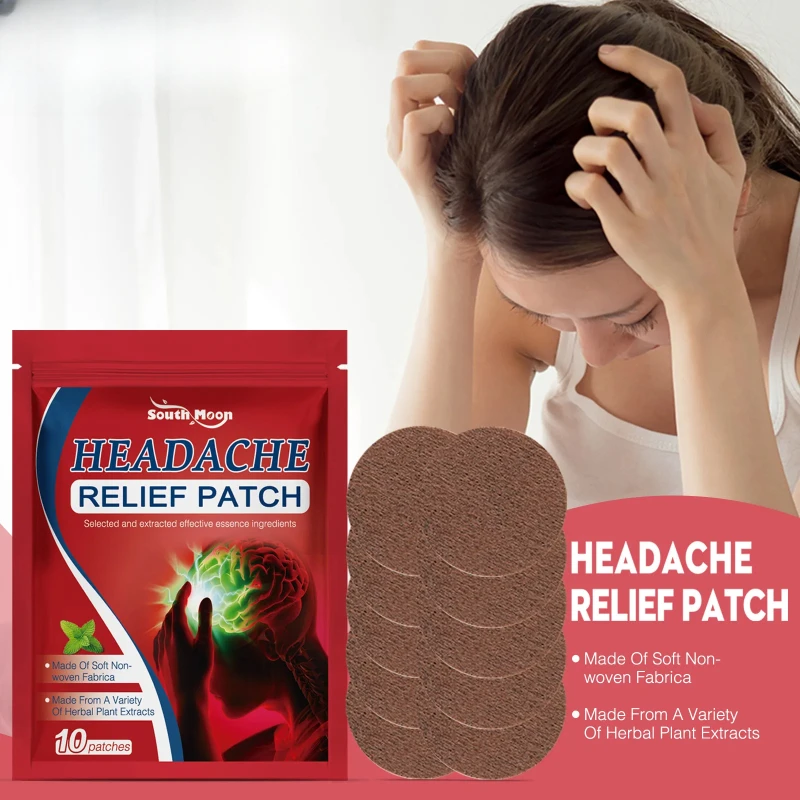 Head Pain Relief Patch To Soothe Dizziness Bloating Headache Body Care Acupoint Patch 10pcs wormwood pain relief patch