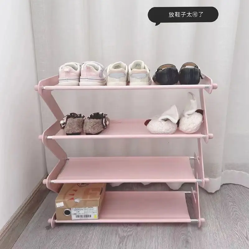 Shoe Rack Simple shoe rack storage cabinet shoe box storage layered assembly Z-shaped rack folding rack small rack