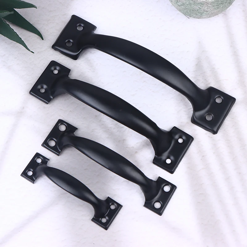2 Stück Türgriff + 8 Stück Schrauben Eisen Türgriff Torgriff Ziehen für Schiebetüren Tore Garagen Schuppen Fenstergriffe Knopf – Detail 4