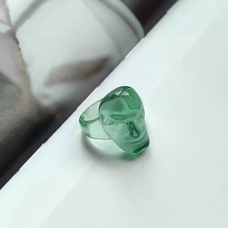652f Acryl unregelmäßige Zähne Gesichtsring Mode Hip Hop Rapper Ring Lustiger Finger Ring Einfacher Punkschmuck – Detail 8