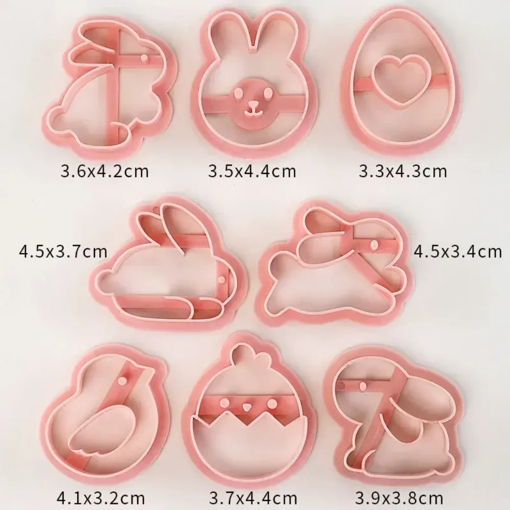 8pcs/9pcs Sugar Turning Baking Mold Chocolate Pastry Press Holiday Cookie Cutter Set Cartoon Press Type Baking Embossing Mold