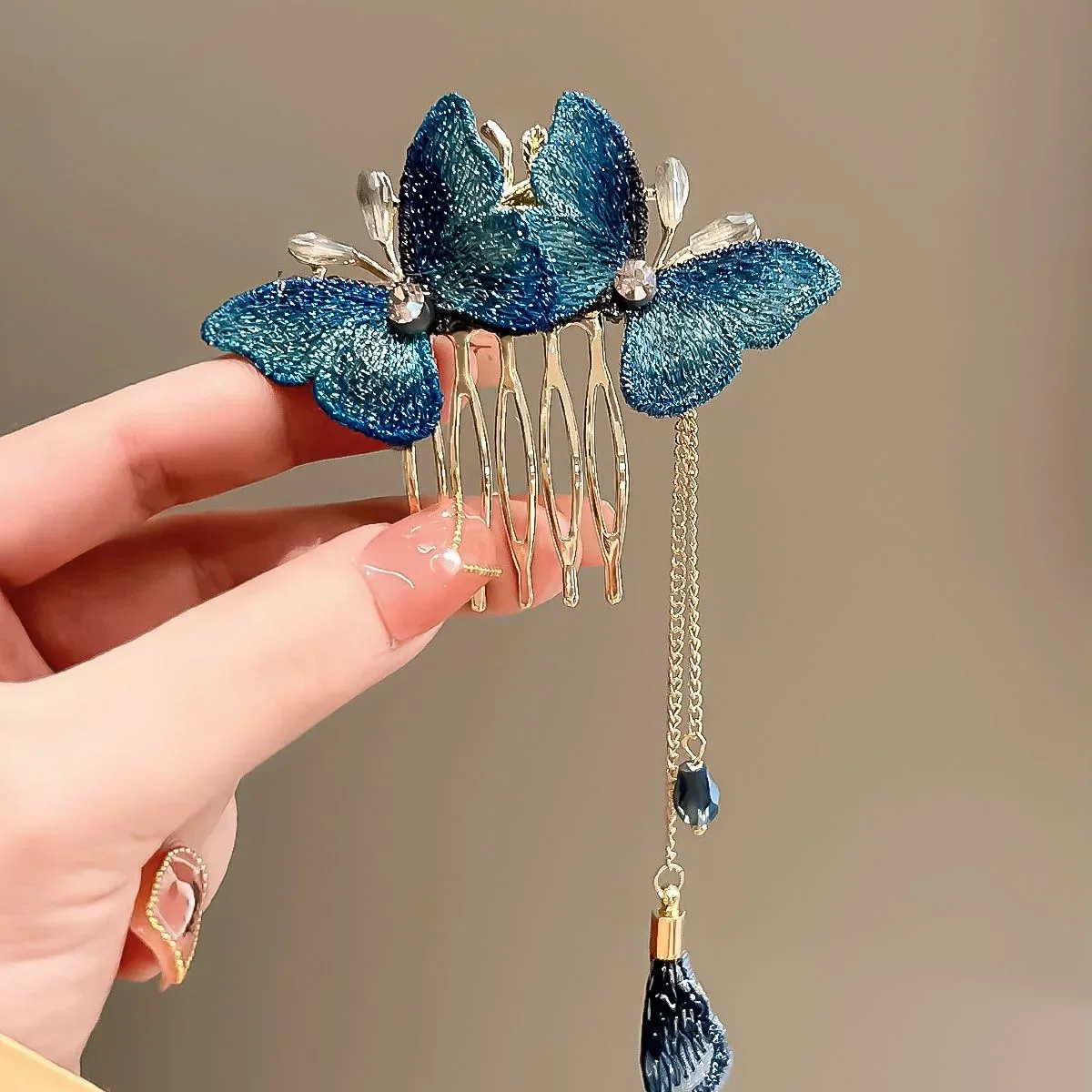 Peigne à cheveux rétro avec franges pour accessoire de mariage_voghion.com