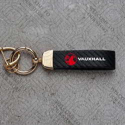 Vauxhall Carbon Fiber Leather Car Keychain - Custom Key Ring Gift (For Vauxhall LOGO)