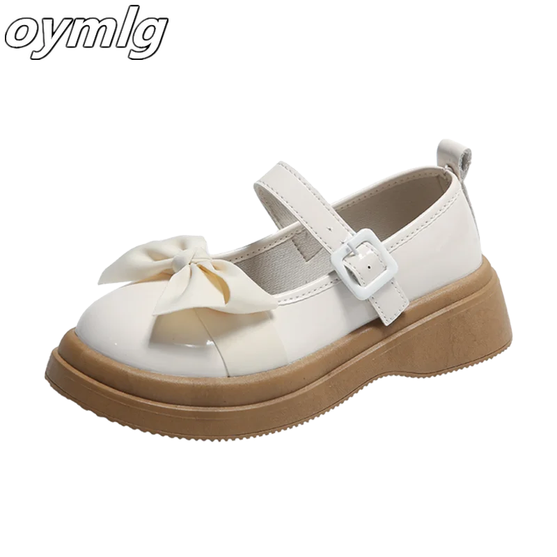 Gentle Women's Small Leather Shoes 2023 Spring/Summer New Versatile Thick Sole Shallow Mouth Single Shoe