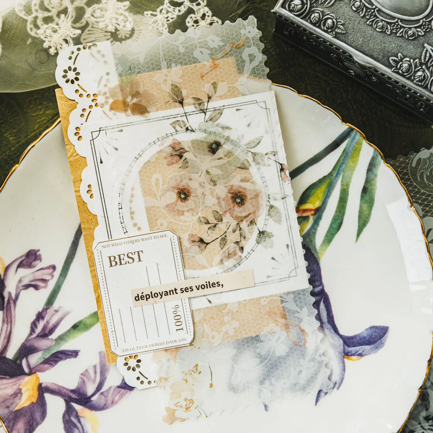 Vintage INS lace Material paper Planner Decorative Scrapbooking Junk Journal Background paper 20 pcs
