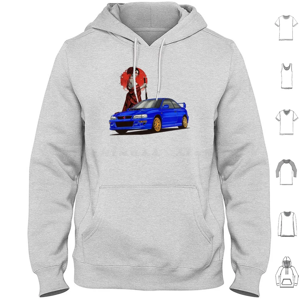 Jdm Legendary Japanese Car Felpa Con Cappuccio In Cotone Manica Lunga Wrc Wrx Sti Brz 22B Sti Forester Wrx Justy Legacy Libero Levorg