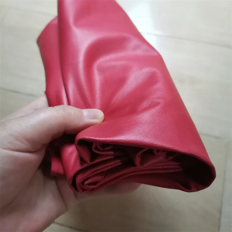 Red Super Thin Sheepskin Leather for DIY Crafts and Apparel