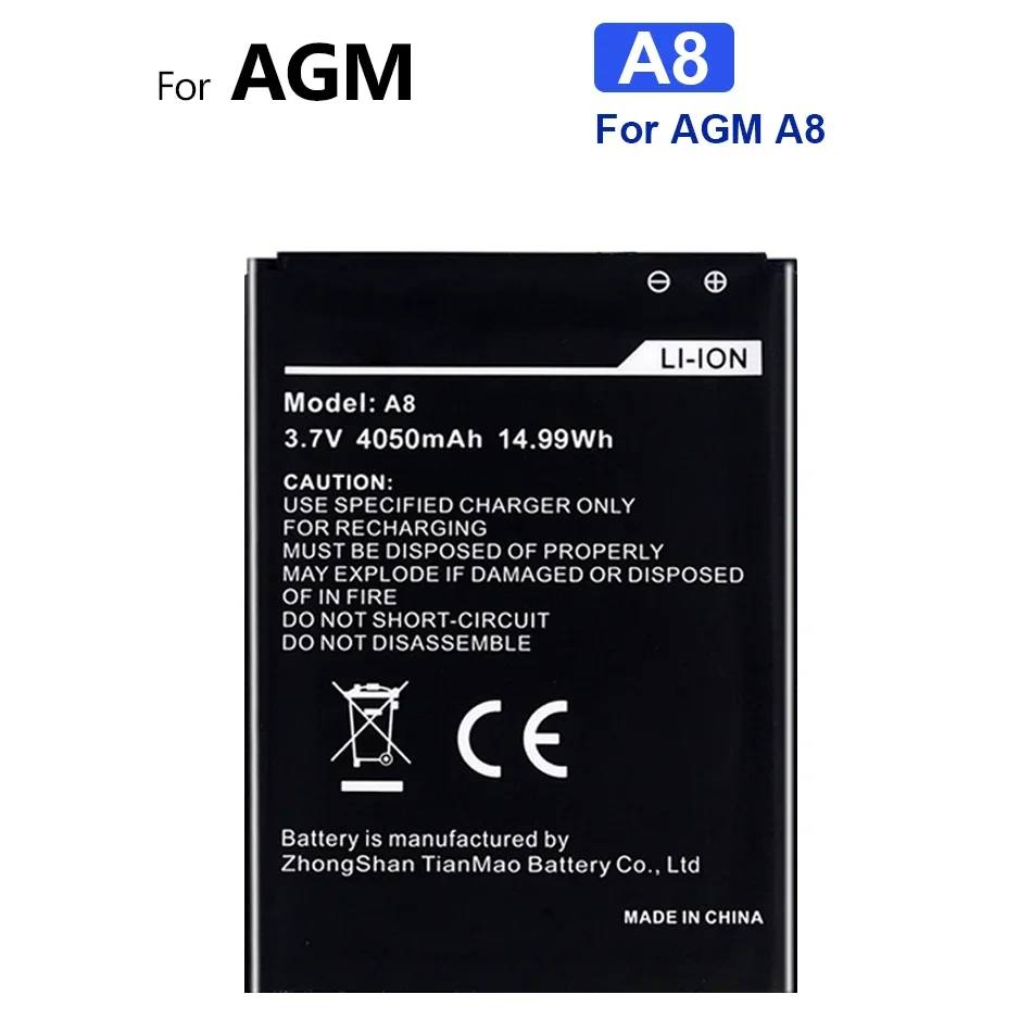 

Сменная батарея для AGM A8 Мобильный телефон 4050mAh