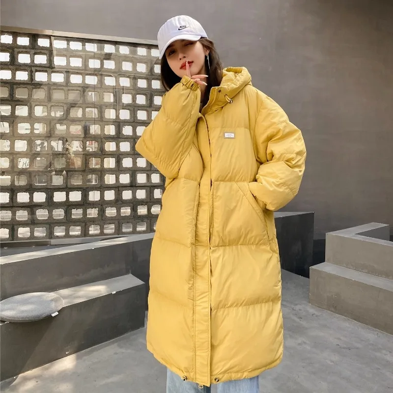 2023 New Women Down Jacket Winter Coat Female Mid Length Version Parkas Loose Given To Philandering Outwear Hooded Overcoat