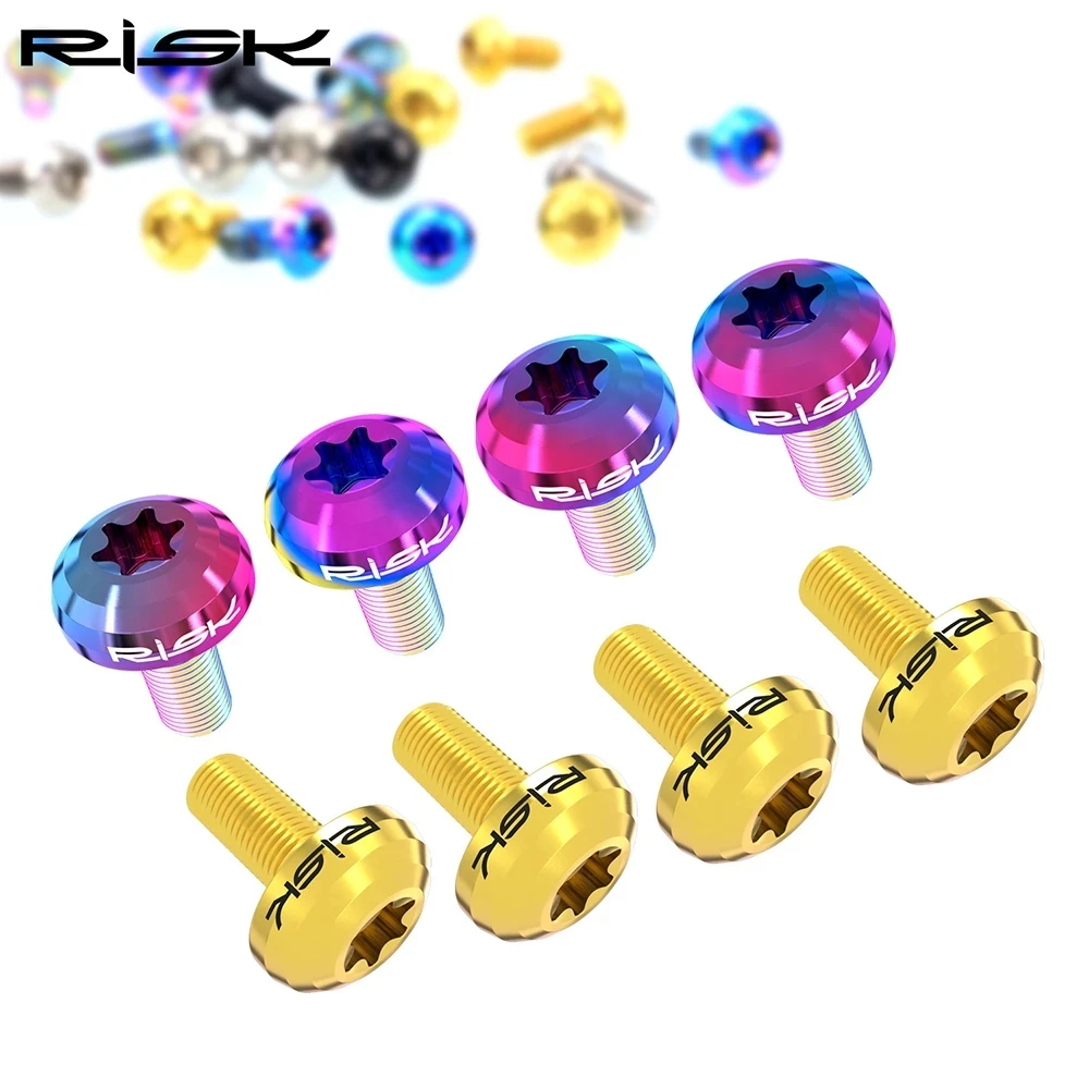 Bicycle Disc Brake Bike Brake Rotor 12pcs M5X10mm MTB Bicycle Disc Brake Rotor Bolt Road Bike T25 TC4 Titanium Torx Rotor Fixing Brake Screw