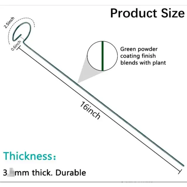 12 db Kerti Növényi Ágak Vas Növény Oszlop Virágtartótartó Rúd Növények Támogatott Piplek 40 Cm -Re Megakadályozzák A Leesést - Image 2