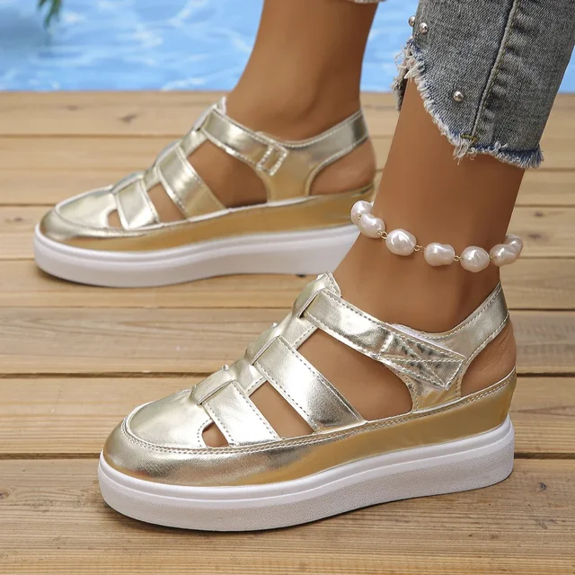 Women Sandals New Summer Wedges Heels Platform Sandals Women Hollow Out Gladiator Sandals Breathable Thick Sole Shoes for Women