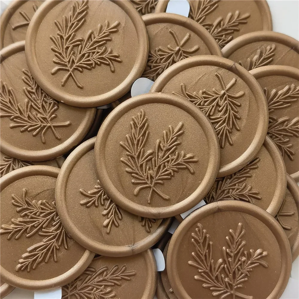 Rosemary Leaf Self Adhesive Wax Seal Stickers wedding leaf wax stamp envelope seal botanical leaf seal SELF-ADHESIVE wax seal stickers