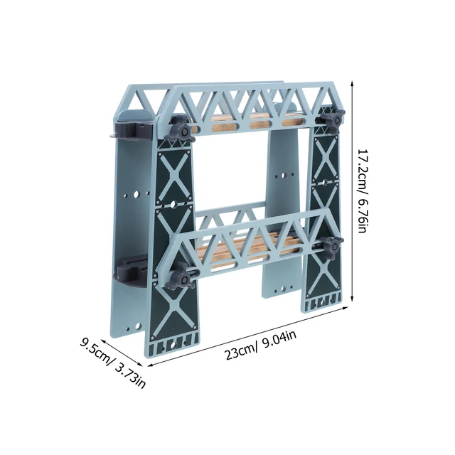 Wooden Train Bridge Compatible Track Double Layer Easy Assembly Educational Toy Model Train Remote Control 3