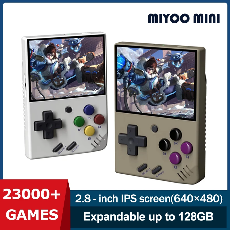 MIYOO MINI V2 Open Source Retro Handheld Game Console Video Game Console  2.8 Inch IPS HD Screen Linux System Classic Games 128G