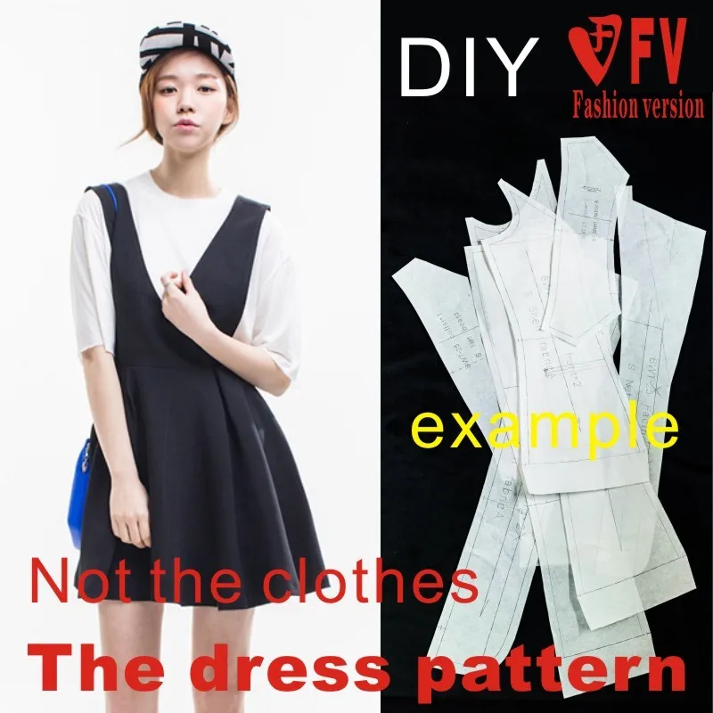 Dresses Sewing Pattern Template Cutting drawing Clothing DIY ((Not selling clothes)) BLQ-185