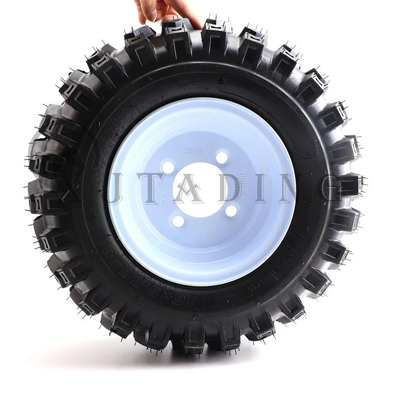 ATV 16 inch tubeless wheels 16x6.50-8 vacuum Tyre 8 inch iron hub for snowplow Lawn Mower Farm Vehicle Tool Car Tire Parts