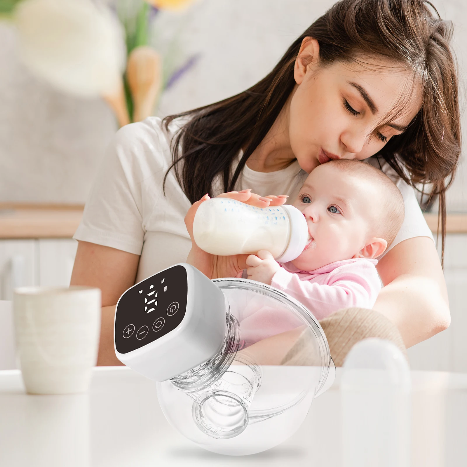 Wearable Hands-Free Electric Breast Pump with 3 Modes & 9 Suction Levels, Silent Comfort,