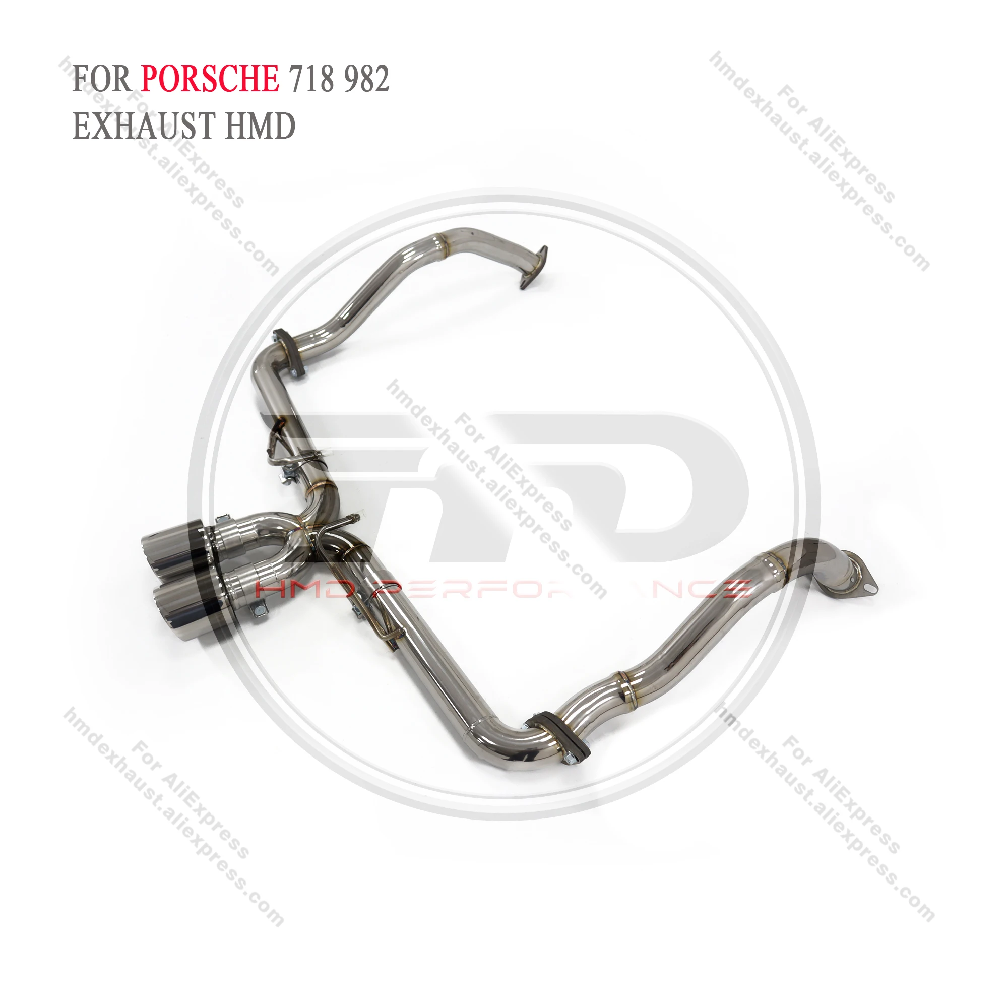 HMD Exhaust System Stainless Steel Performance Catback for Porsche 718 Cayman Boxster 982 2.0T 2.5T Without Valve Straight Pipe