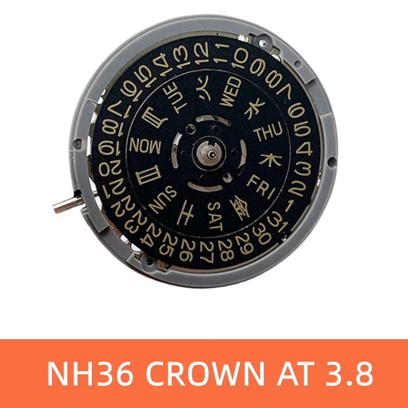 Clock Replacement Parts Movement NH36 Crown At 3.8 O'clock Mechanical Watch For Diver's MOD Sub 24 Jewels