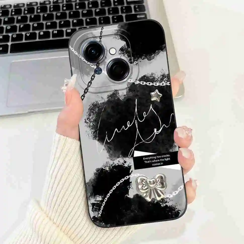 Black Butterfly Ultra-Thin Soft Silicone Case - 6.67 Back Cover