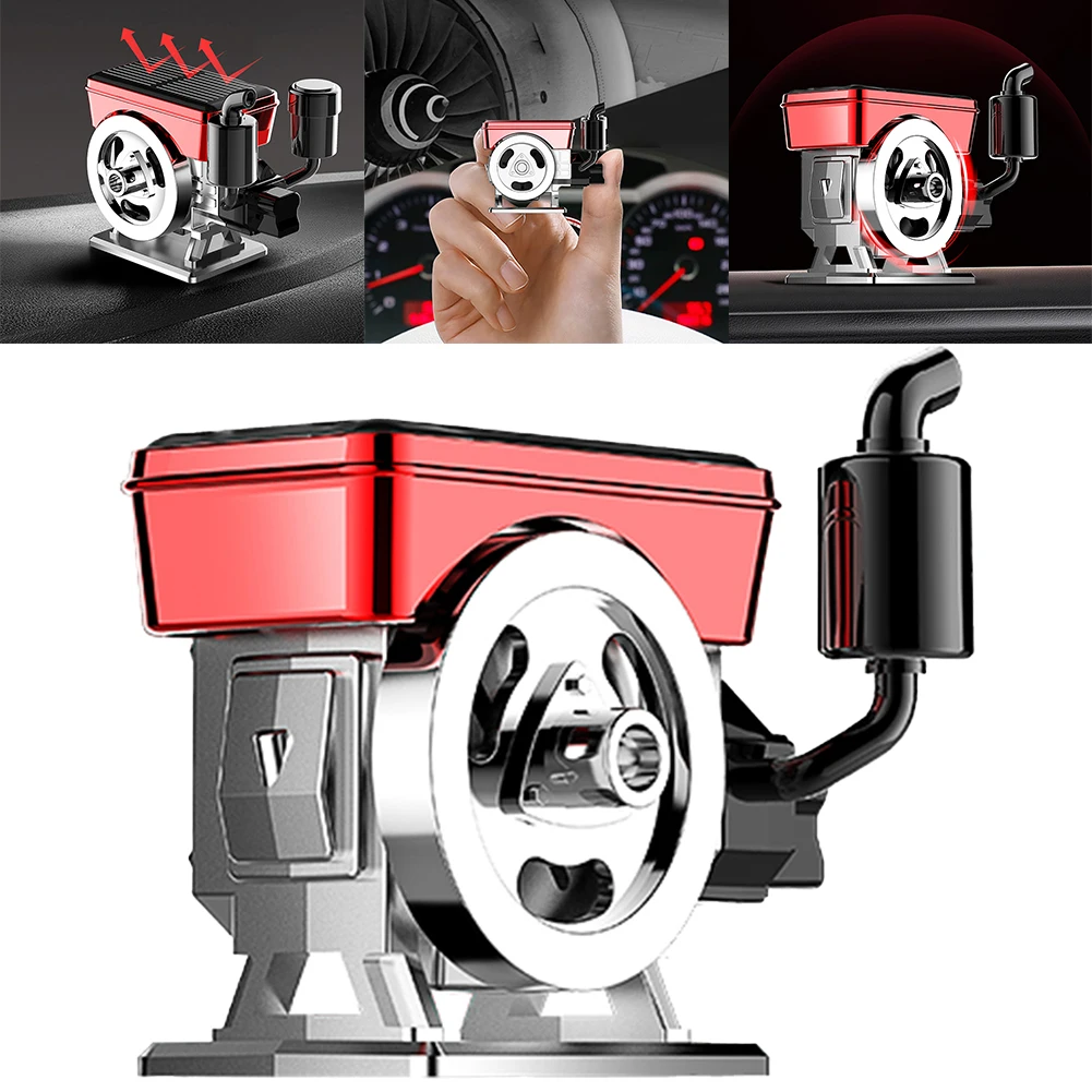 Diffuser Solar Powered Rotating Car Purifier Simulated Engine Interior Replacement Parts Dashboard Tiny Things Gadgets
