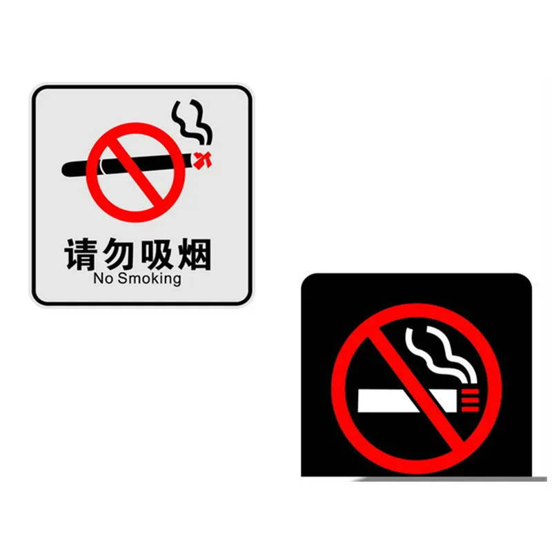 Universal Car Stickers NO SMOKING Sign Tips Warning Taxi Door Decal Badge Glue Sticker Promotion Round Square Girl Styling |
