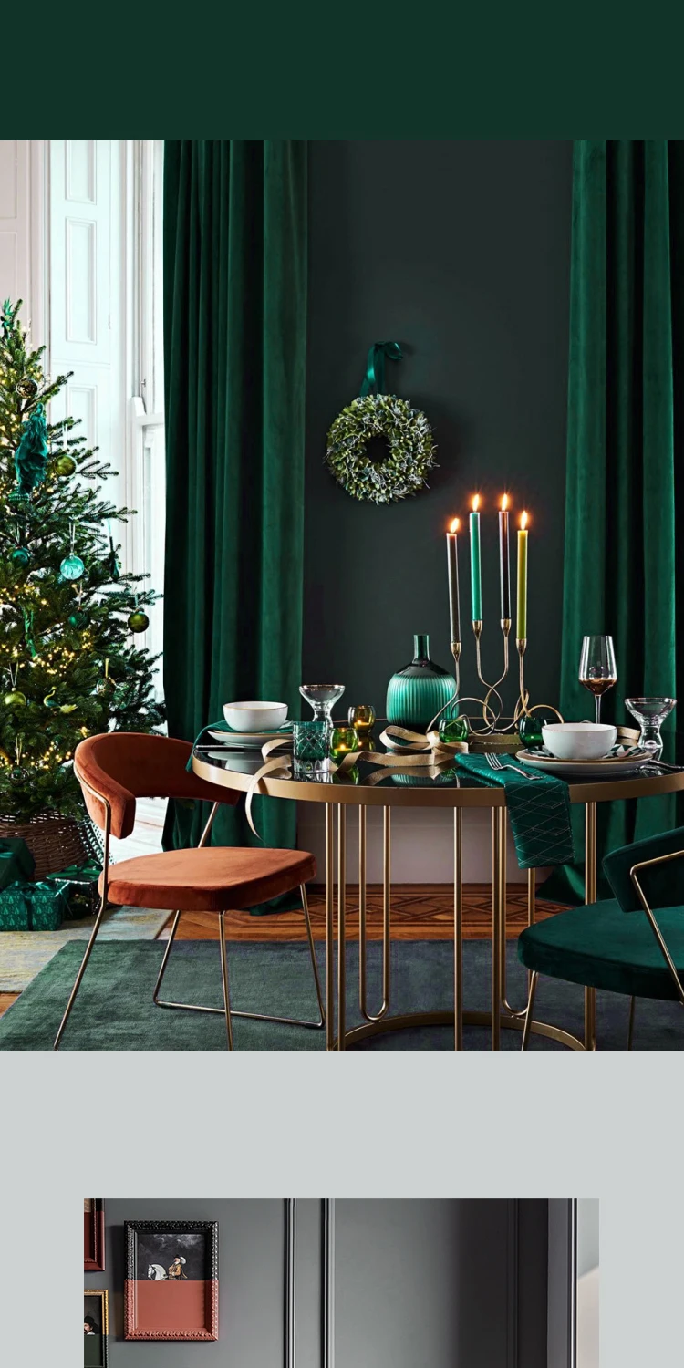 Dark Green Velvet Curtains - Luxury 80 Blackout Window Drapes for Living Room and Bedroom