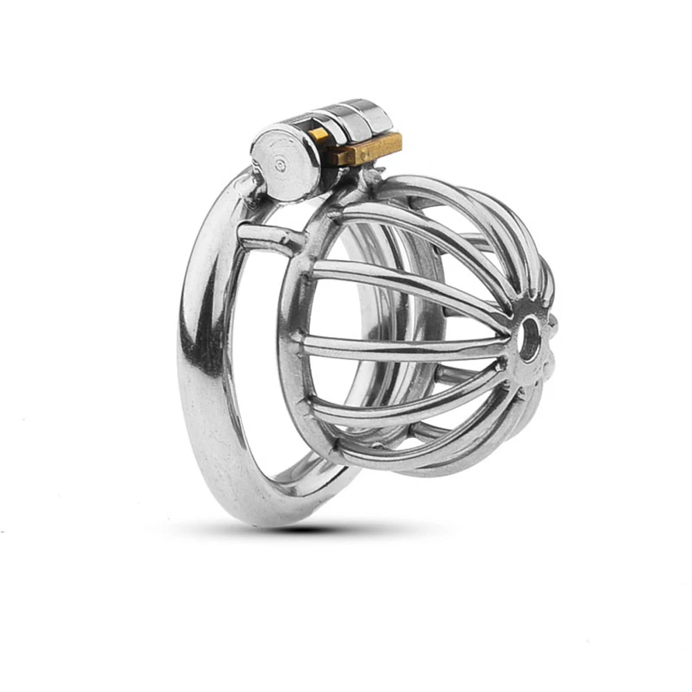 Male Small Chastity Cage Steel Chastity Device Penis Cage Cock Ring With Metal Lock Sex Toys For Men Gay BDSM Sissy