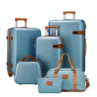 Ensemble de bagages 4 pièces : valise à main approuvée par TSA 20/24/28 pouces + trousse de toilette de 12 pouces - 360 °   Voyage de vacances à roulettes silencieuses 5