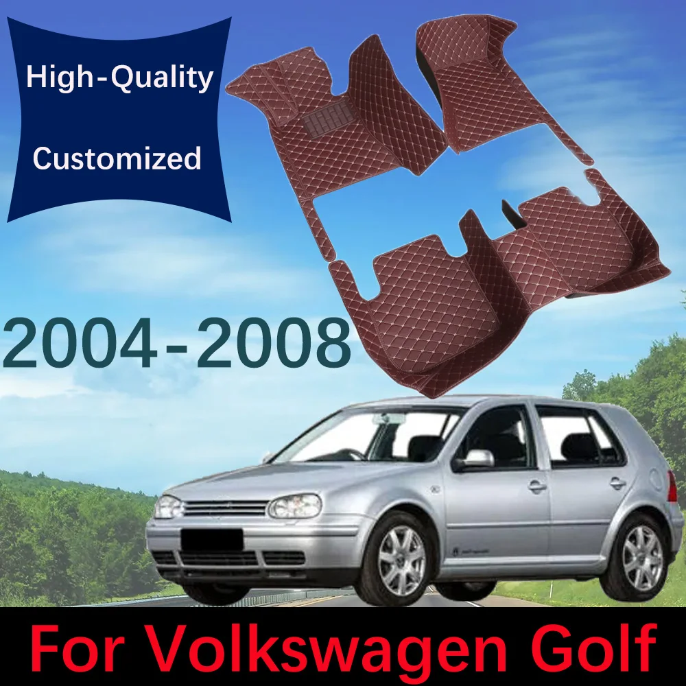 

Кожаные автомобильные коврики на заказ для VW Volkswagen Golf 2004 2005 2006 2007 2008, автомобильные коврики, коврики для ног, аксессуары