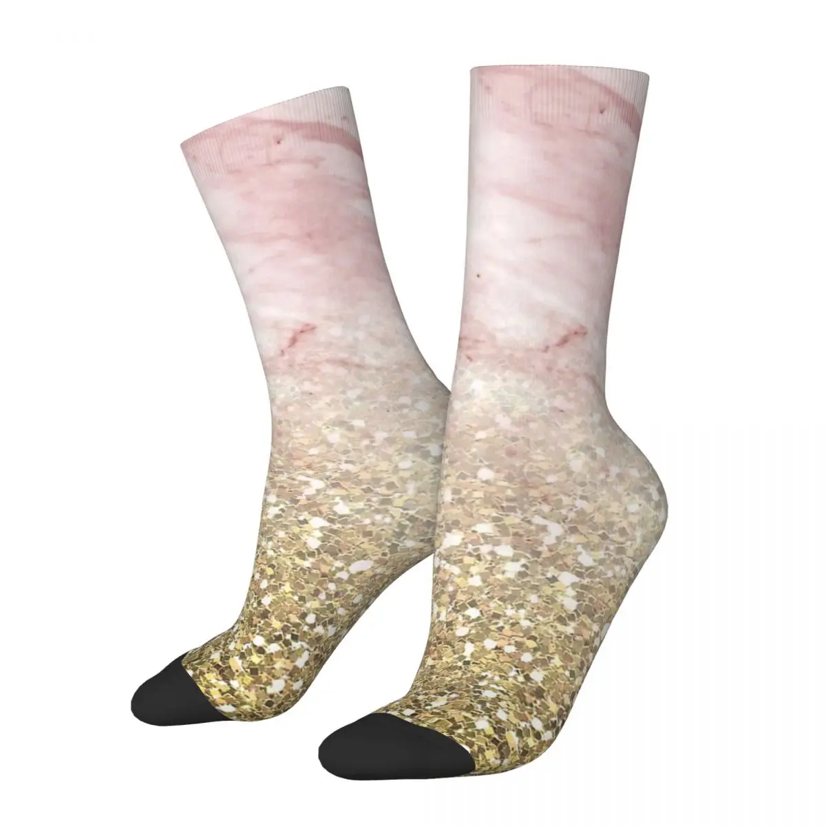 

Funny Happy Men's Socks Rose Gold Marble Sunset Gradient Retro Harajuku Design Art Street Style Novelty Pattern Crew Crazy Sock