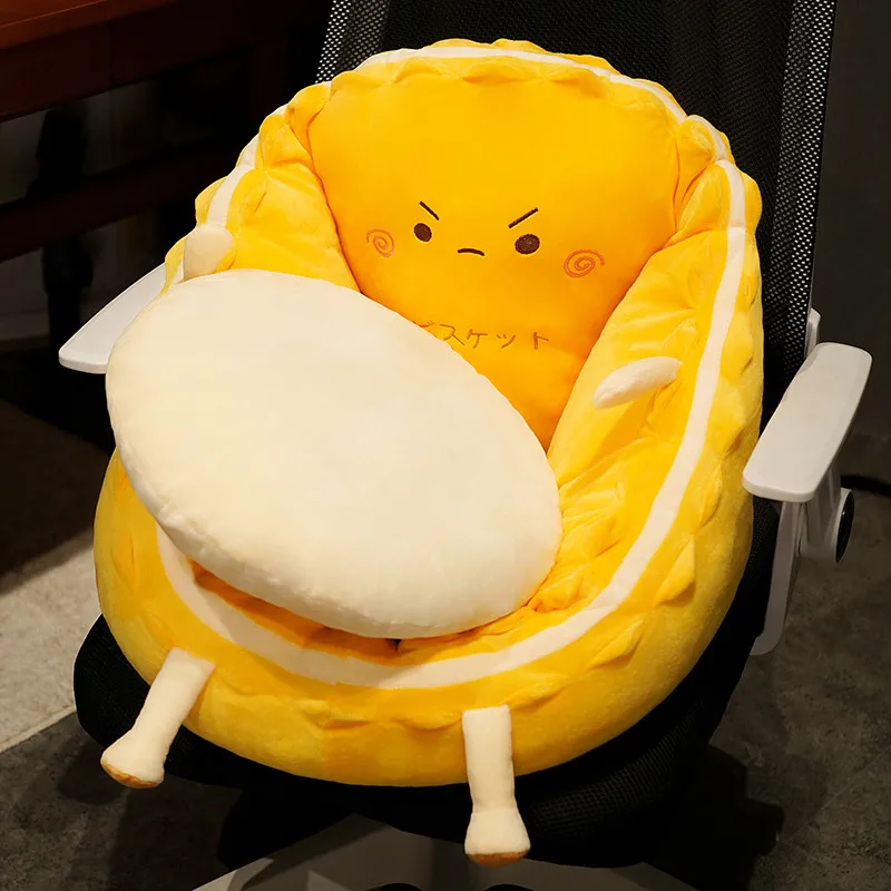 Kawaii Yellow Cookies Soft Cushion Plush Seat Cushion Chair Back Pillow Stuffed Soft Home Decor 4