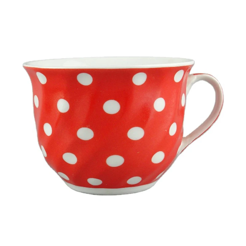 

Lovely 350 ml Polka Dot Coffee Mug Milk Mug Ceramic Creative Juice Mug