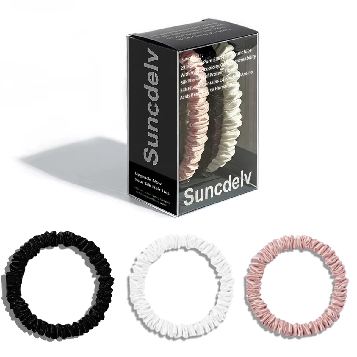 Luxurious Mulberry Silk Skinny Scrunchies Set – Anti-Crease, Gentle & Durable Hair Accessory