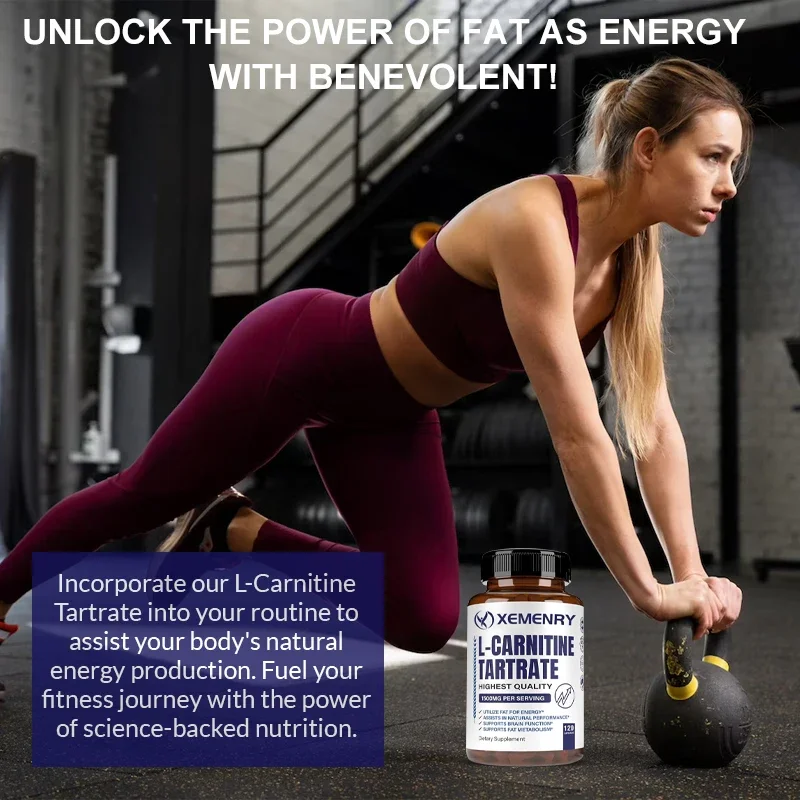 L-Carnitine Tartrate-Supports Natural Energy Production, Fat Burner, Promotes Muscle Growth