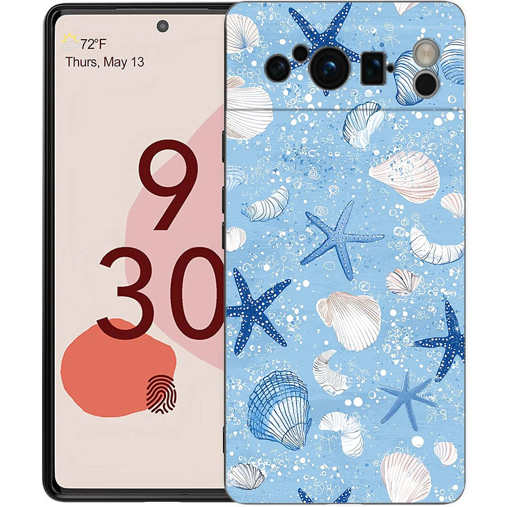 Blue Ocean Animals Shockproof TPU Phone Case - Soft Protective Black Cover