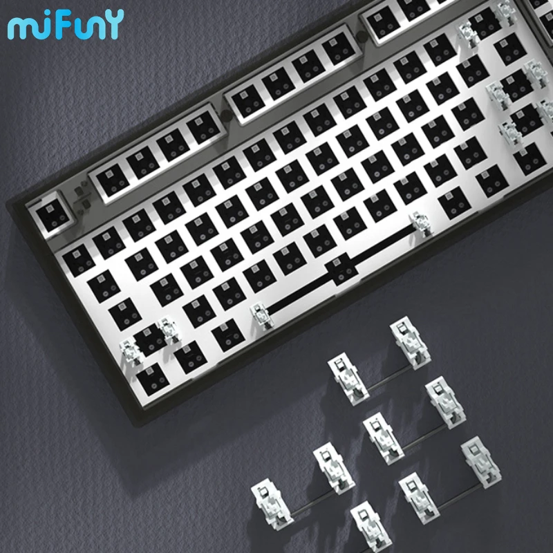 Teclado Mecânico de Jogos Bluetooth Kit de Teclado Personalizado Hot Swap Single-tri-mode Rgb Backlit Mecanico Mifuny-mk870 - Imagem 4