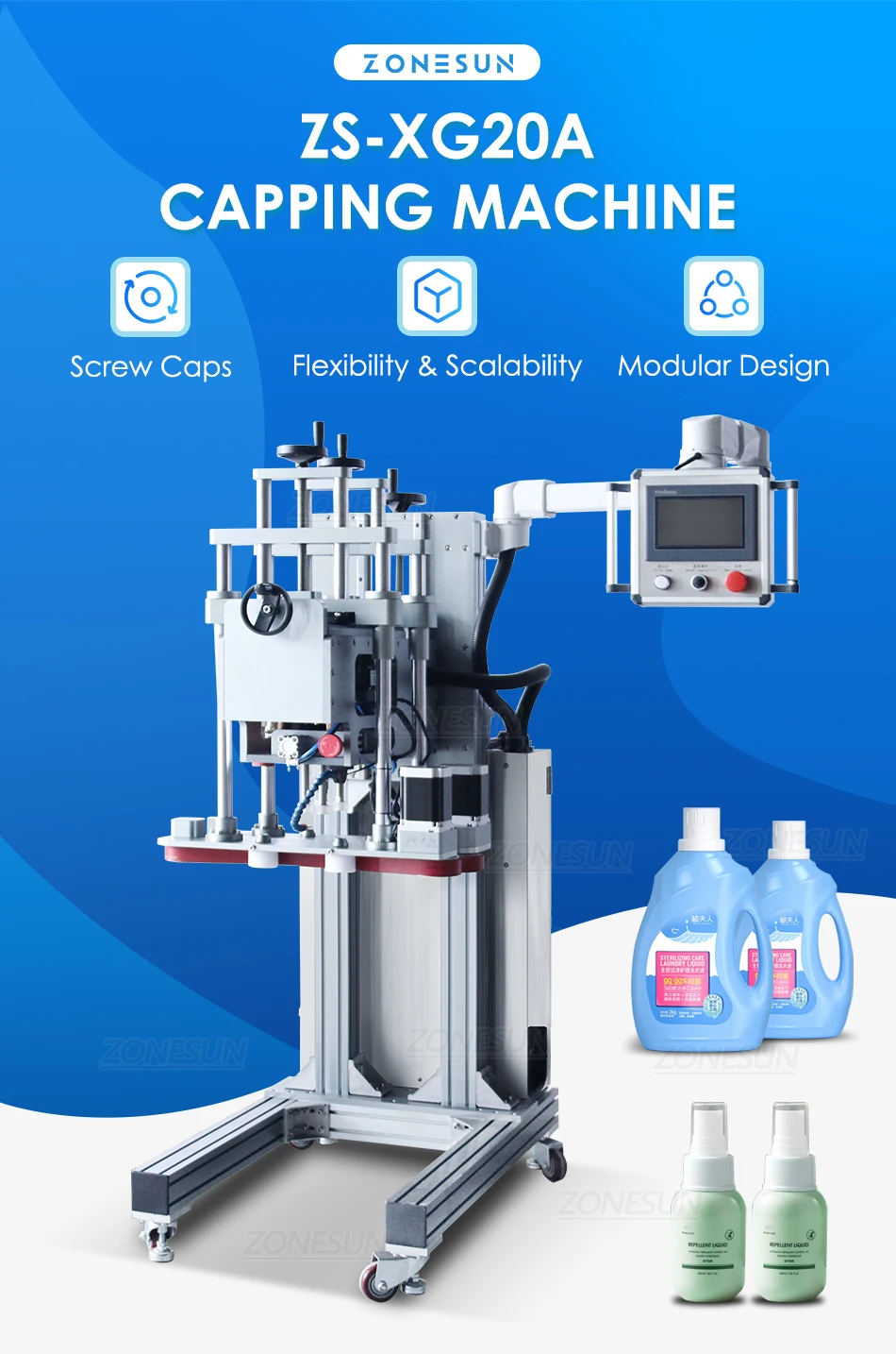 ZONESUN ZS-XG20A Automatic Screwing Capping Machine