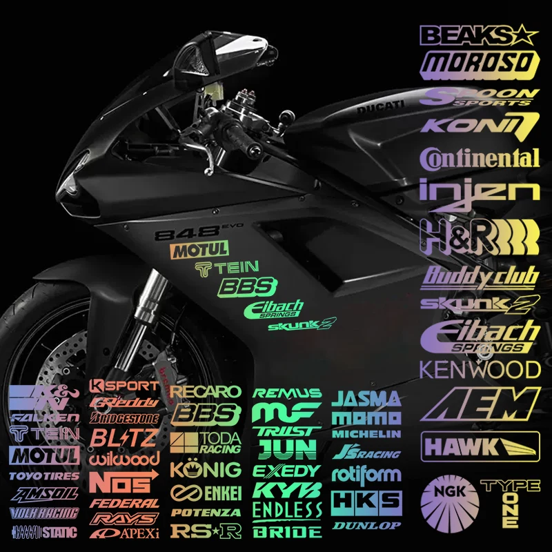 15CM Random 15pcs Reflective JDM Racing Sponsor Set Cool Car Vinyl