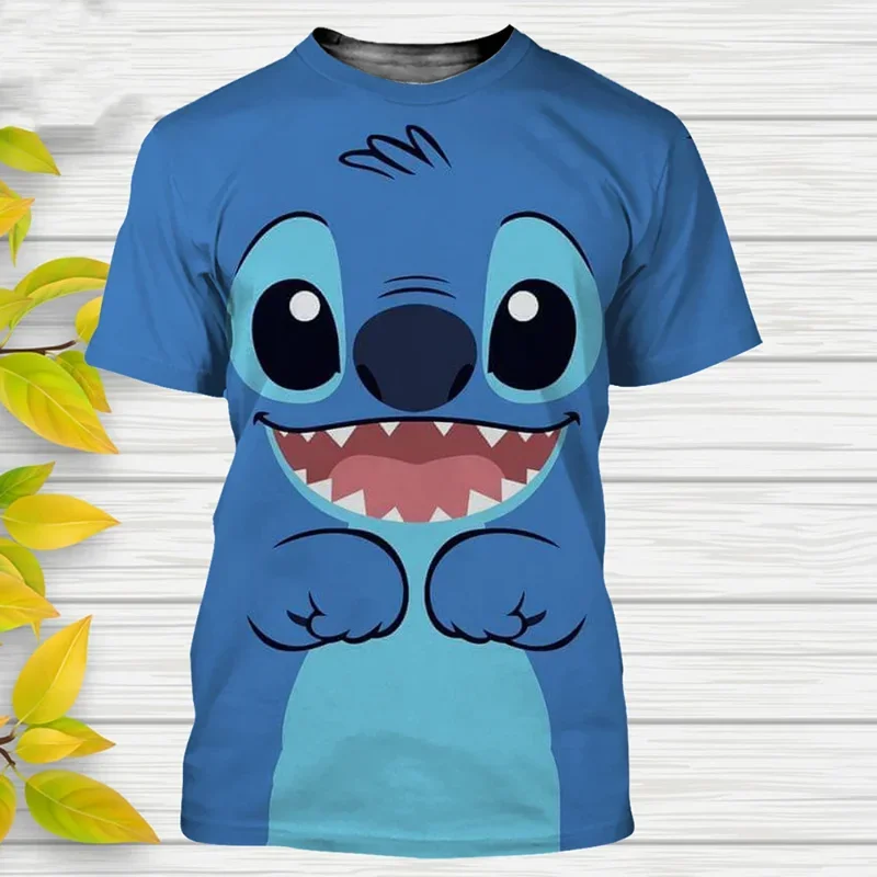 2024 Summer Disney Hot Sale Stitch 3d Print T Shirt Children Clothes Cartoons Kids T-shirts Casual Tops Tee 1-14 Years 5